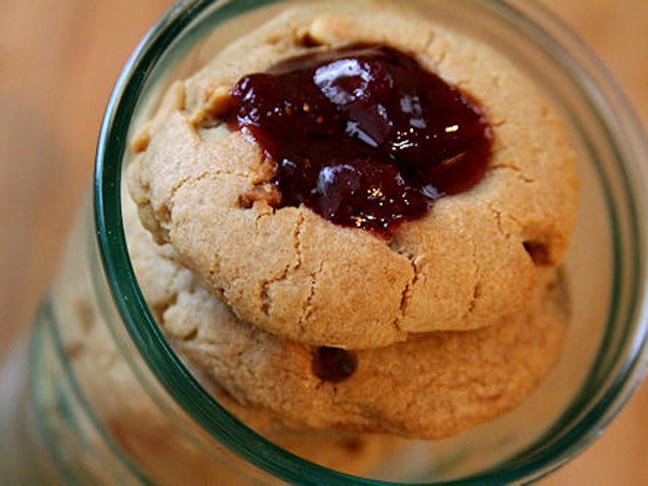 Peanut Butter and Jelly Thumbprint Cookies