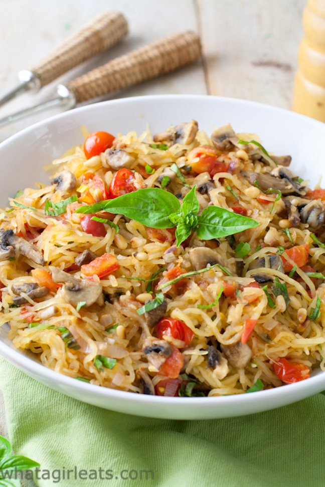 Tomato Mushroom Spaghetti Squash