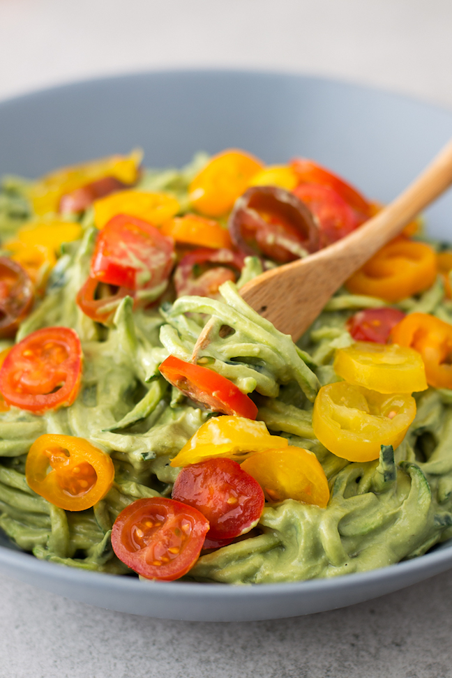 Zucchini Noodles with Avocado Sauce