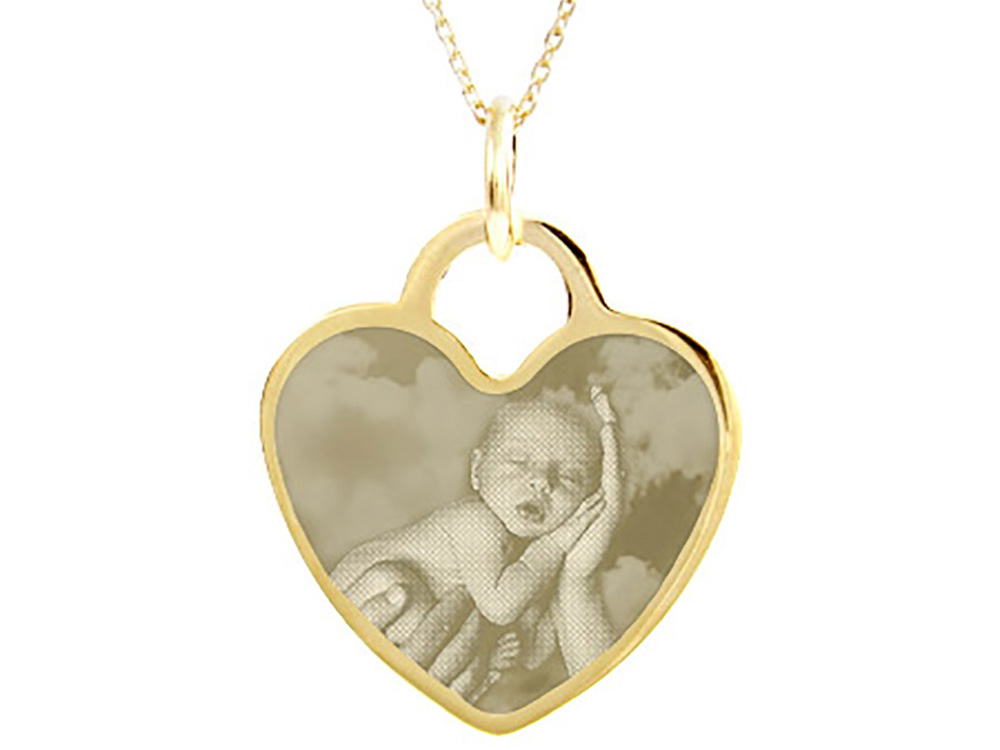 Photo Engraved Heart Charm