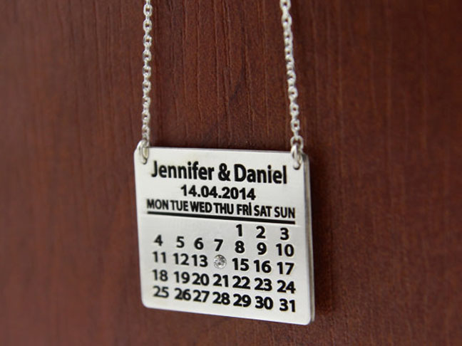 Personalized Calendar Necklace