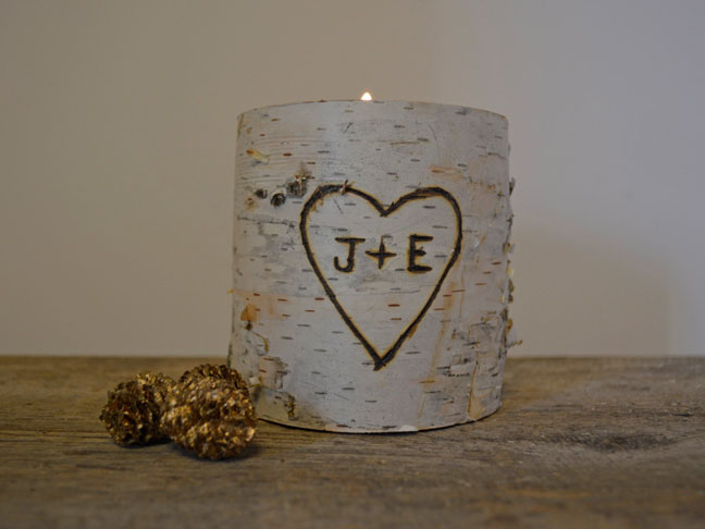 Personalized Birch Candle