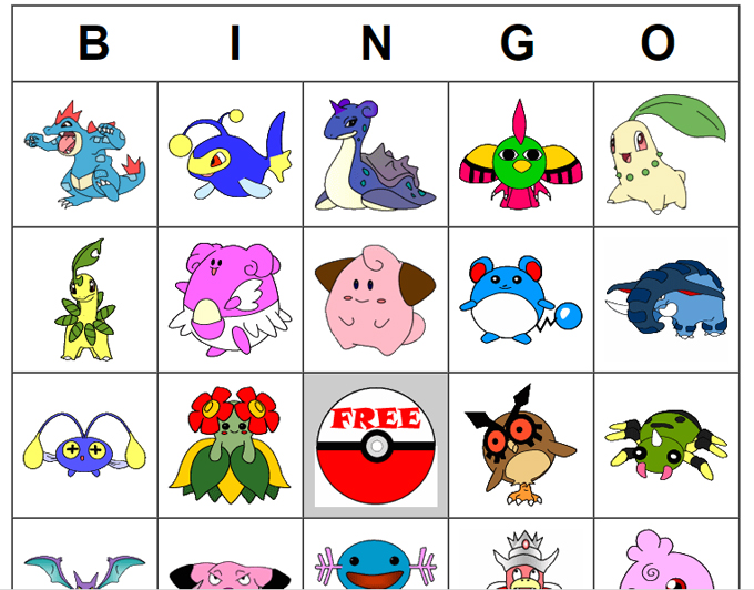 Have a Game of Pokemon Bingo