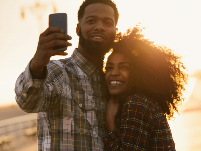 Take selfies of you two looking adorably in love.