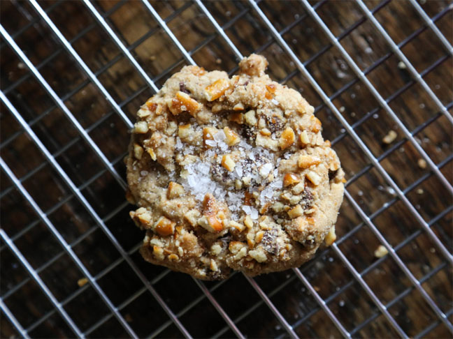 Peanut Butter Cookies with Chocolate Chips, Banana Chips, and Pretzels