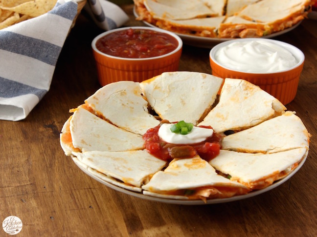 Buffalo Chicken and Black Bean Quesadillas