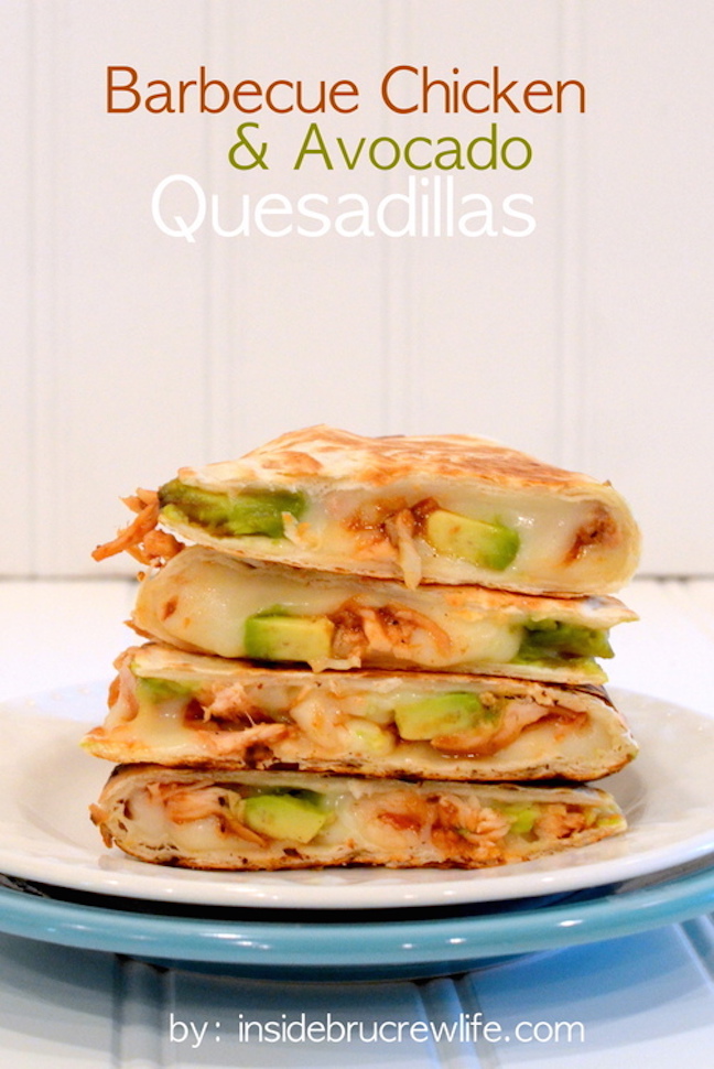 BBQ Chicken and Avocado Quesadillas