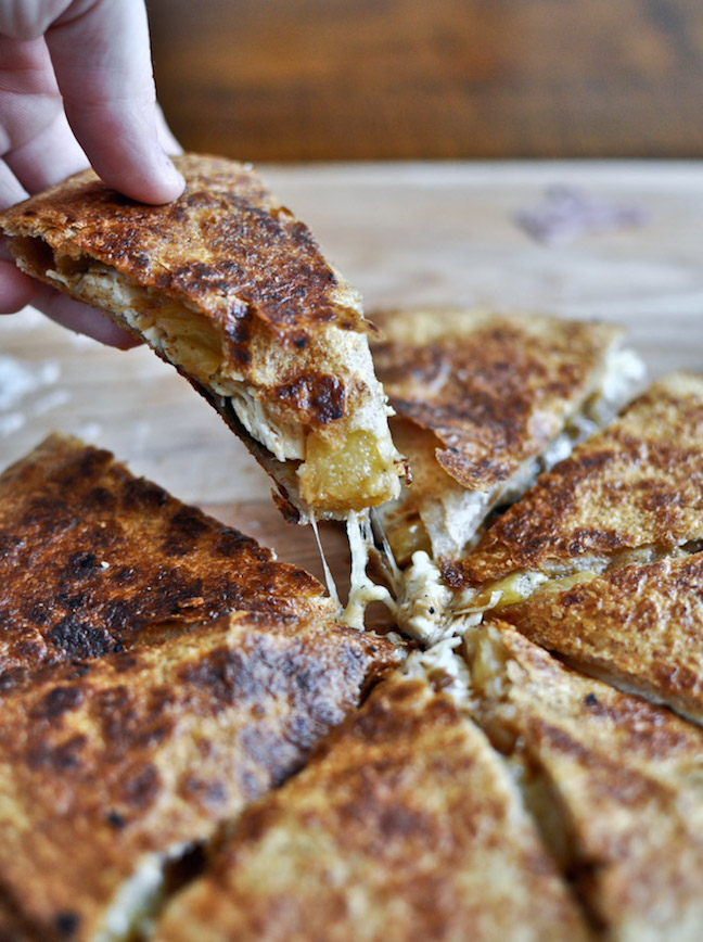 Pineapple Quesadillas with Strawberry Salsa