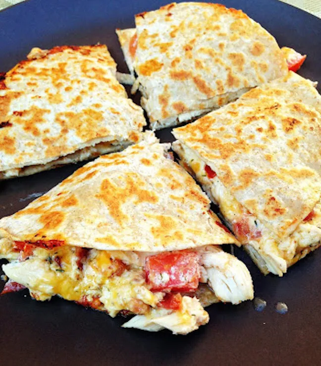 Chicken Bacon Ranch Quesadillas