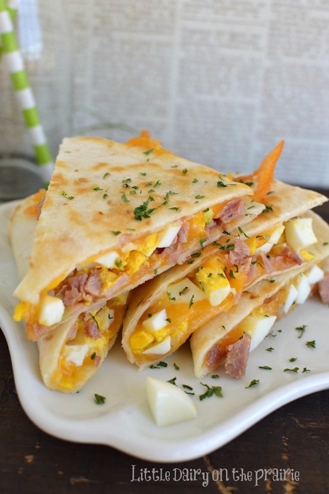 Ham and Cheese Breakfast Quesadilla 