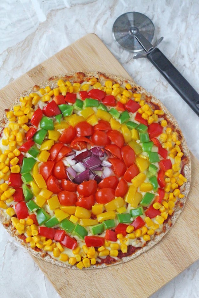 Rainbow Tortilla Pizza