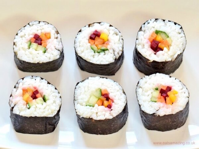 Rainbow Veggie Sushi