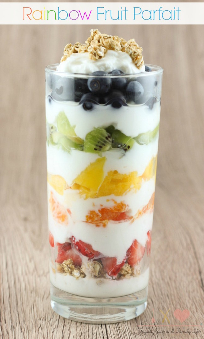 Rainbow Fruit and Yogurt Parfait 