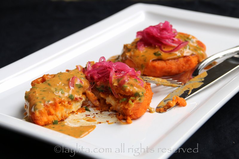 Cheese Stuffed Sweet Potato Patties