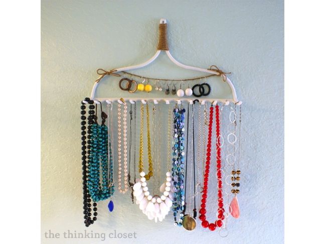 DIY Rake Necklace Hanger