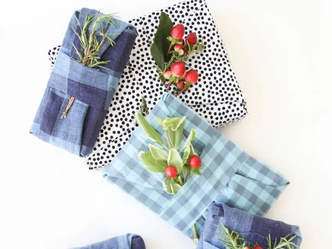 Upcycle Old Shirts for Gift Wrap
