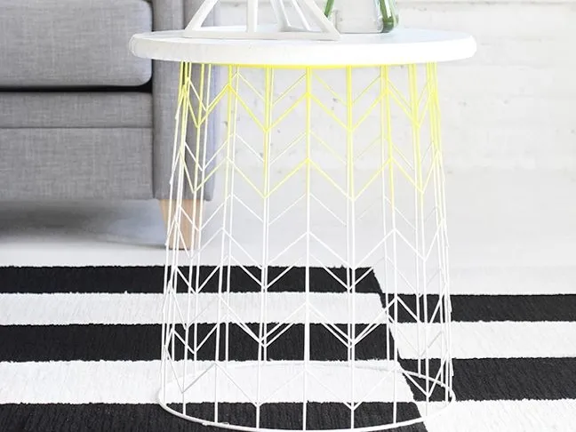 DIY Wire Side Table Basket