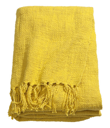 H&M yellow woven throw blanket