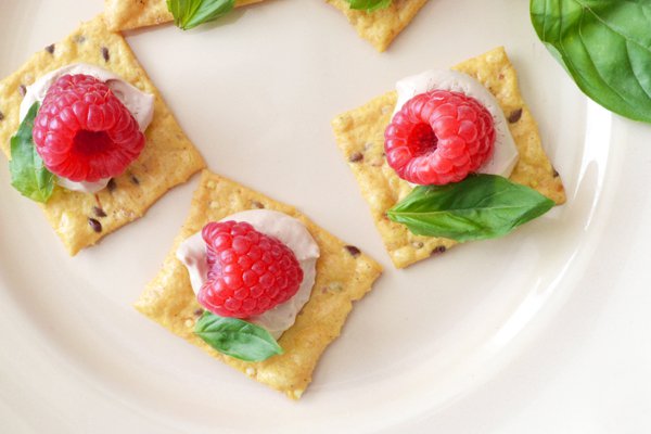 Raspberry Basil Canapés