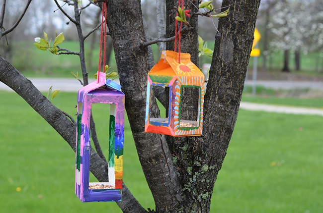 Recycled Carton Birdhouses