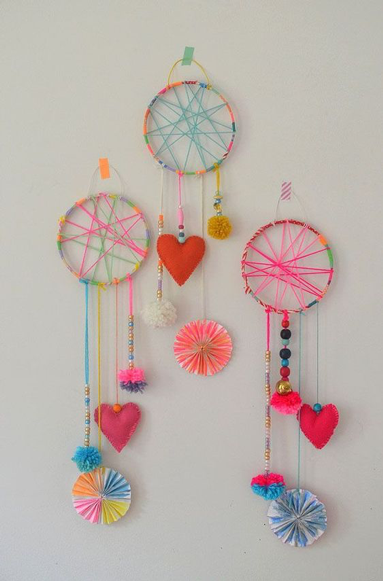 Yarn and Feather Dream Catchers