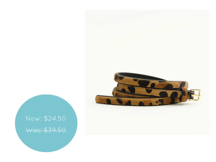 J Crew Factory Store Cheetah Skinny Calf Hair Belt 