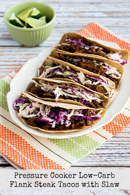 Pressure Cooker Flank Steak Tacos