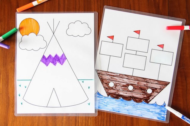 Dry Erase Coloring Sheets