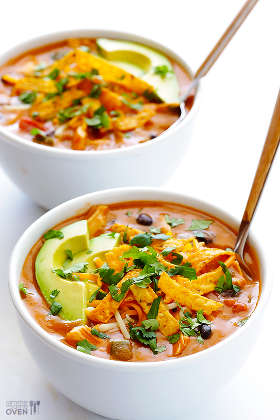 20-Minute Cheesy Chicken Enchilada Soup