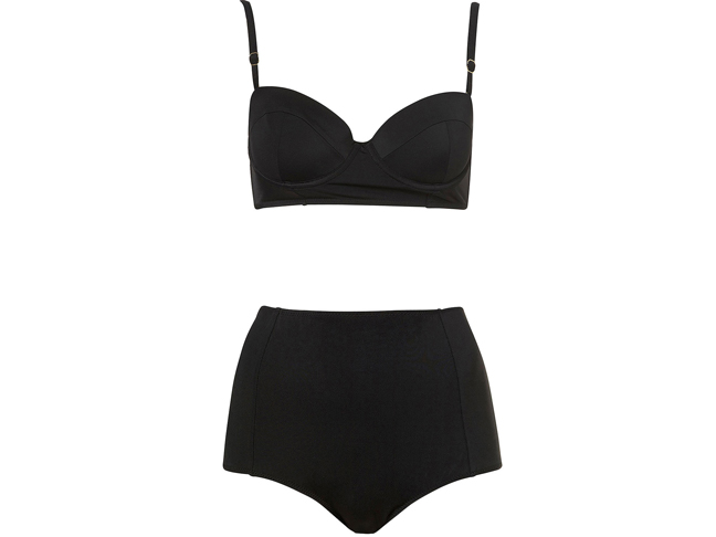 Topshop Black Longline Bikini