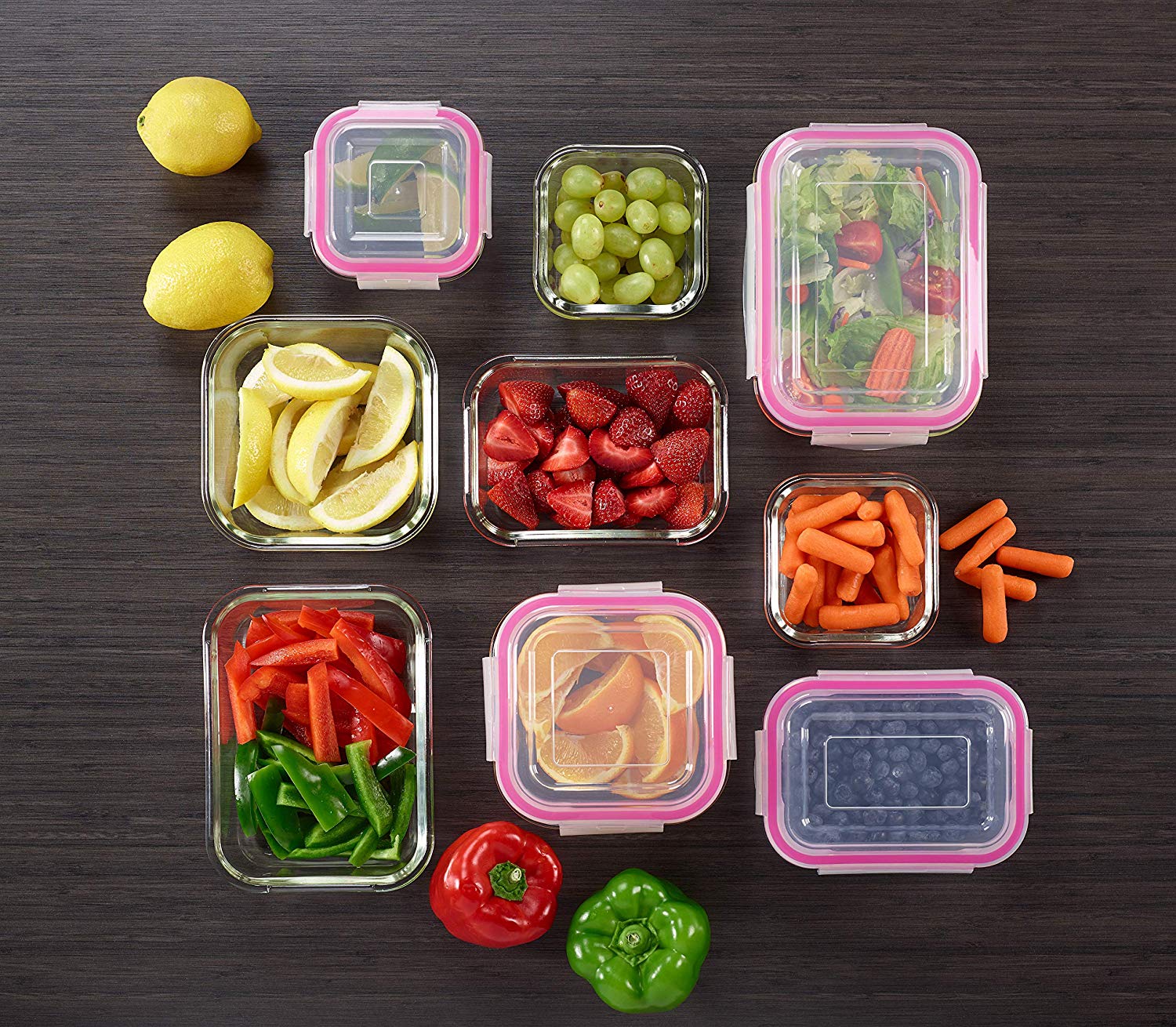 WonderVeg Glass 18-Piece Food Storage Containers