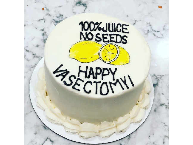 100% Juice No Seeds Vasectomy Cake