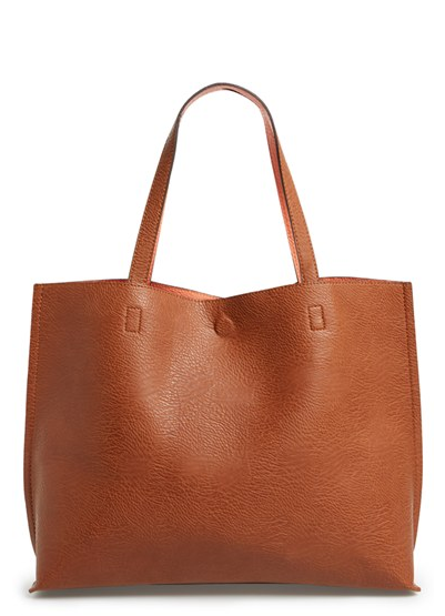 Reversible Faux Leather Tote