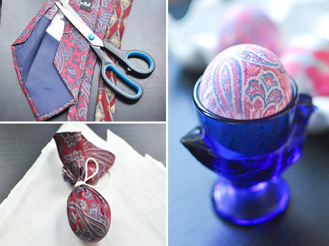 Dye Easter Eggs Using Old Silk Neckties