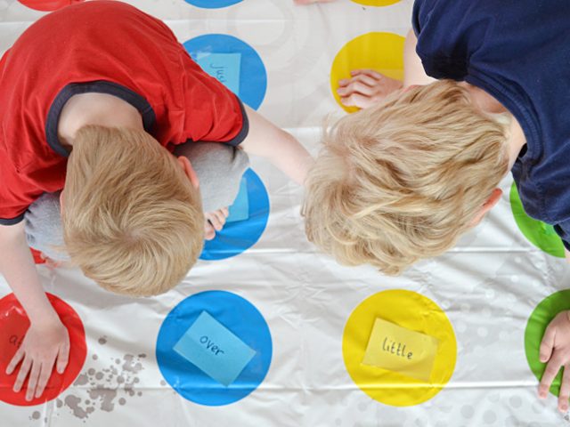 7.  Spelling and Sight Words Practise with Twister