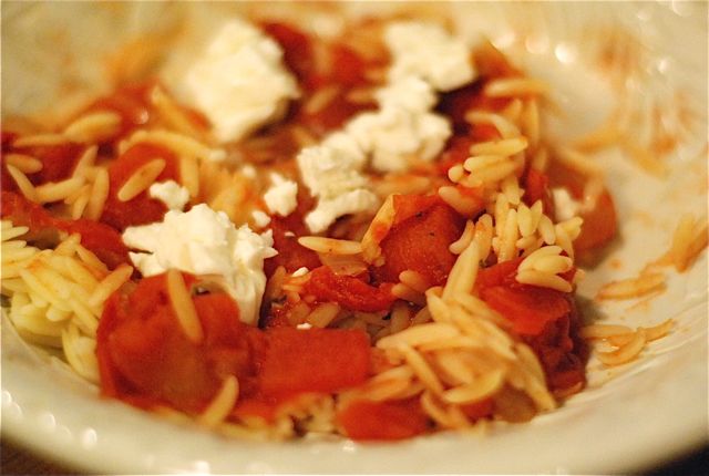 Chicken with Orzo and Feta
